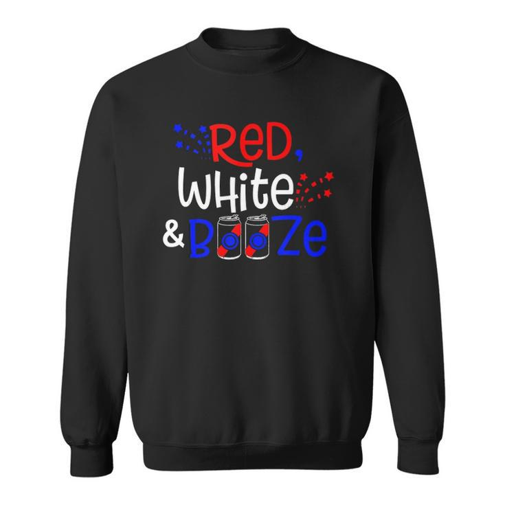 Red White And Booze  Funny Adult 4Th Of July   Sweatshirt