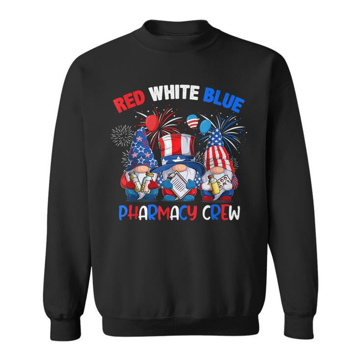 Red White Blue American Pharmacy Crew Gnome 4Th Of July  Sweatshirt