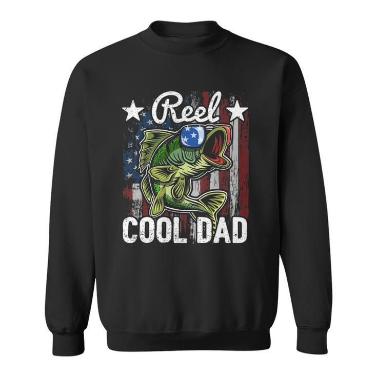 Reel Cool Dad Fishing American Flag Fathers Day Gif Sweatshirt