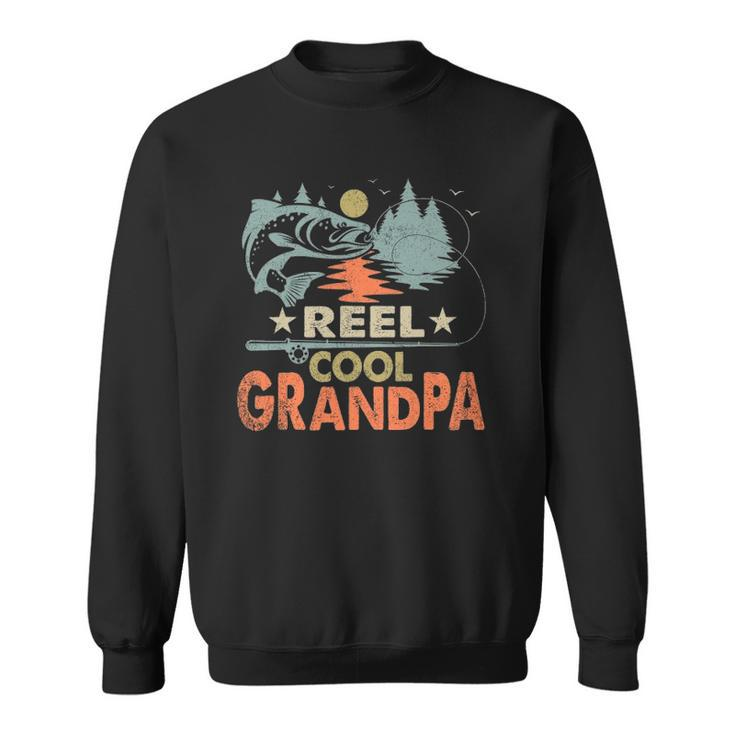 Reel Cool Grandpa Fishing Lover Vintage Fathers Day Sweatshirt