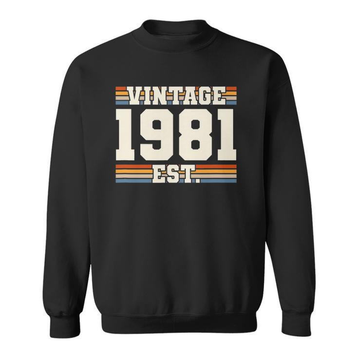 Retro 41 Years Old Vintage 1981 Established 41St Birthday Sweatshirt