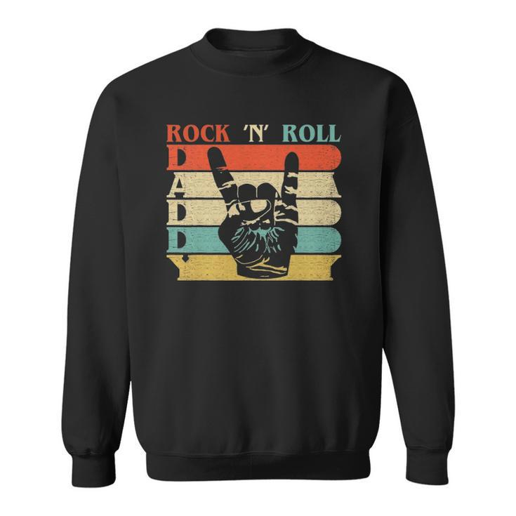 Retro Vintage Daddy Rock N Roll Heavy Metal Dad Gift Sweatshirt