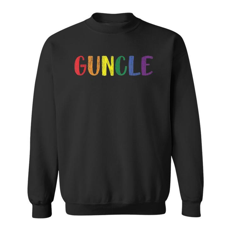 Retro Vintage Guncle Pride Uncle Gay Family Matching Lgbtq Sweatshirt