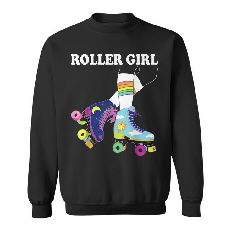 Roller Girl Vintage Seventies 70S Cool Retro Skates Skating Sweatshirt