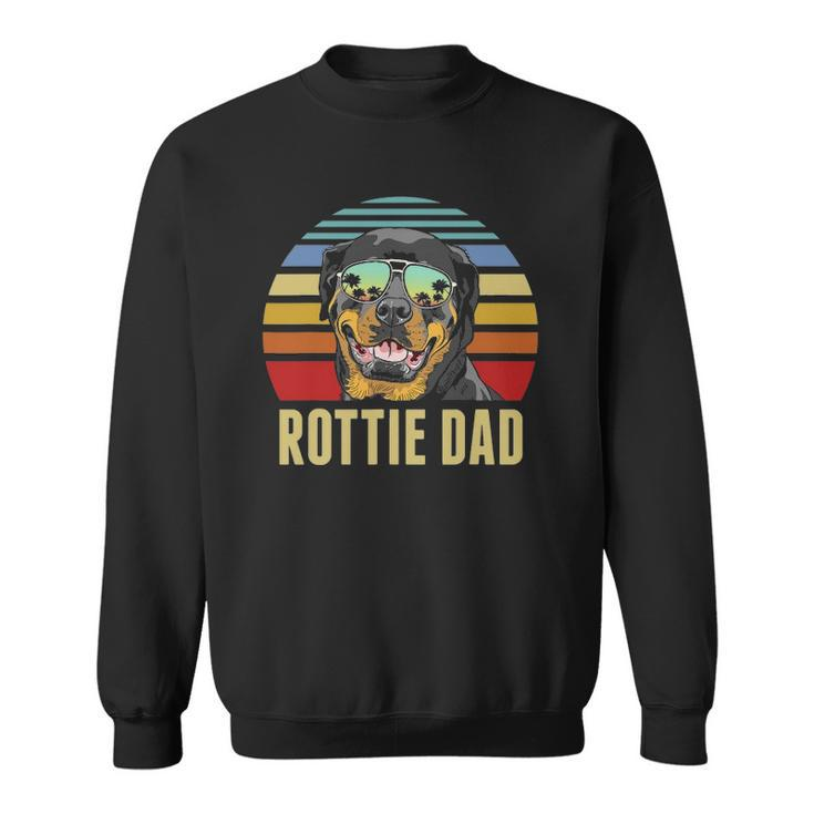 Rottie Dad Rottweiler Dog Vintage Retro Sunset Beach Vibe Sweatshirt