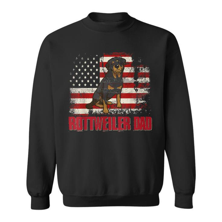 Rottweiler Dad American Flag 4Th Of July Dog Lovers  Sweatshirt