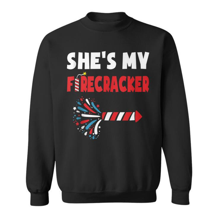 Shes My Firecracker  4Th Of July Matching Couples Cute  Sweatshirt