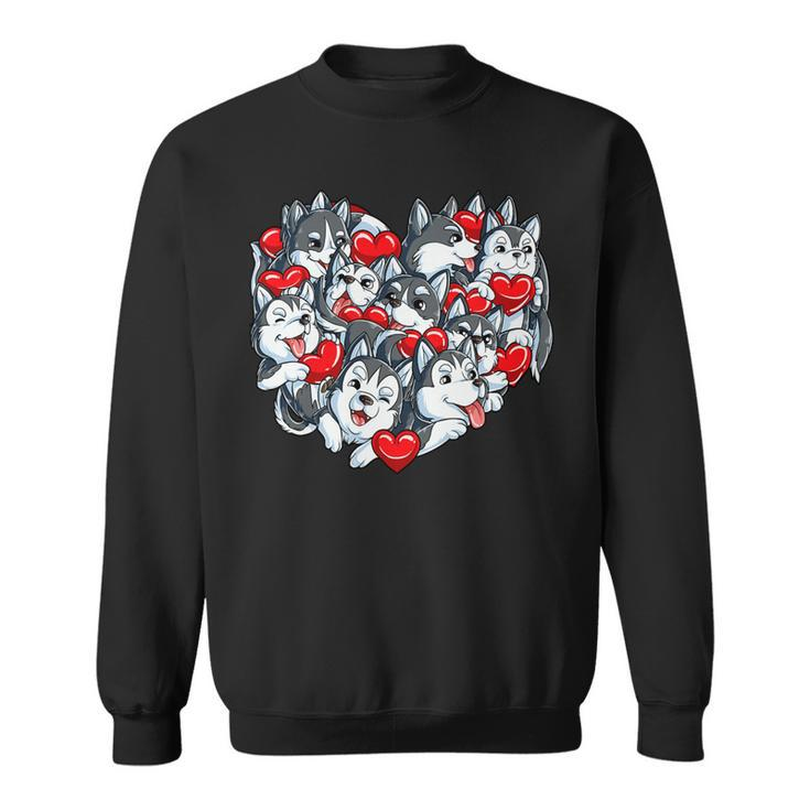 Siberian Husky Valentines Day Heart Kids Boys Girls Sweatshirt