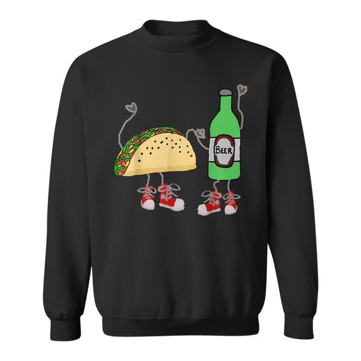 Smilealot Funny Taco And Beer Food Cartoon  Sweatshirt