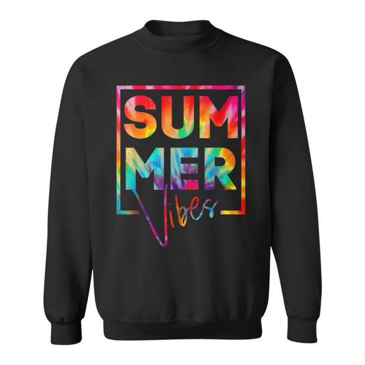 Summer Vibes Tie Dye Hello Summer Vacation  Sweatshirt