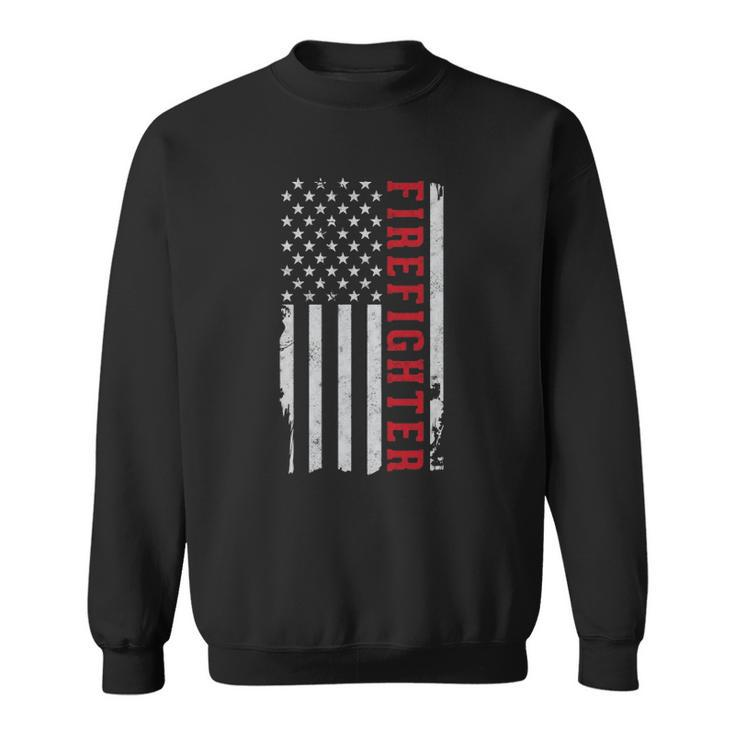Thin Red Line Usa Flag Firefighter Gift For 4Th Of July  Sweatshirt
