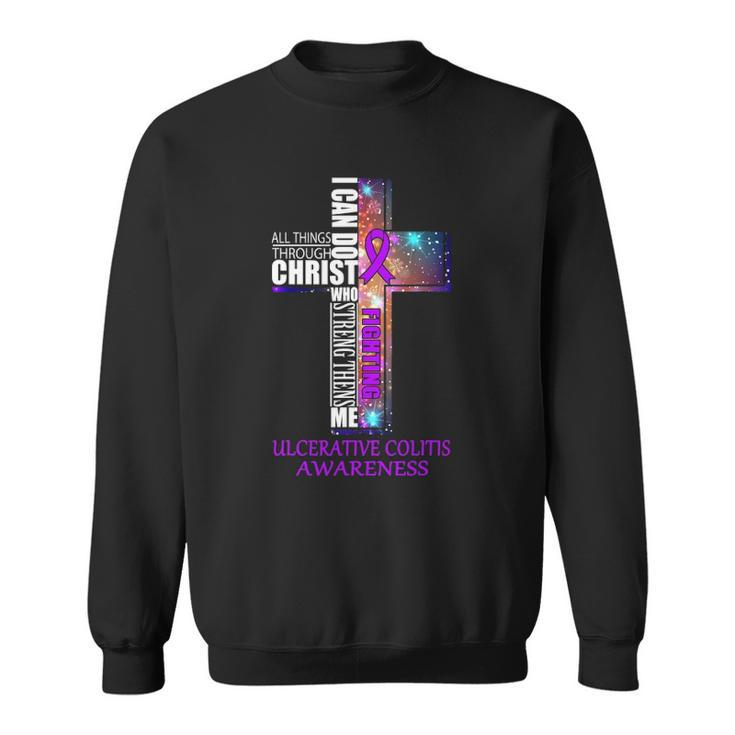 Ulcerative Colitis Awareness  Christian Gift Sweatshirt