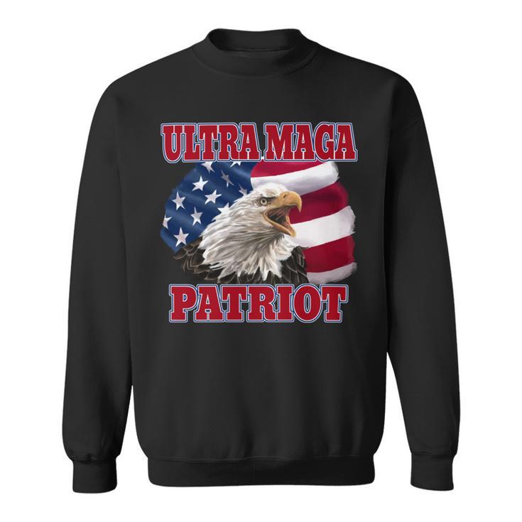 Ultra Maga Patriot  American Eagle  Us Flag Sweatshirt