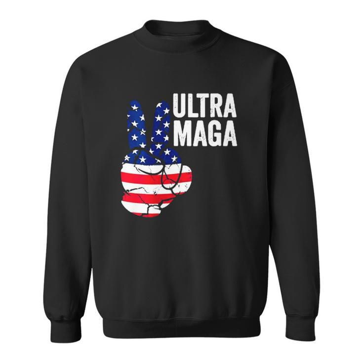 Ultra Maga Proud Ultra-Maga Vintage American Thumbs Up Sweatshirt
