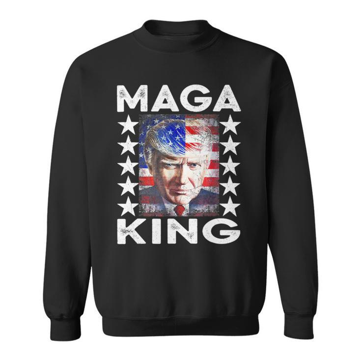 Ultra Mega King Trump Vintage American Us Flag Anti Biden    Sweatshirt