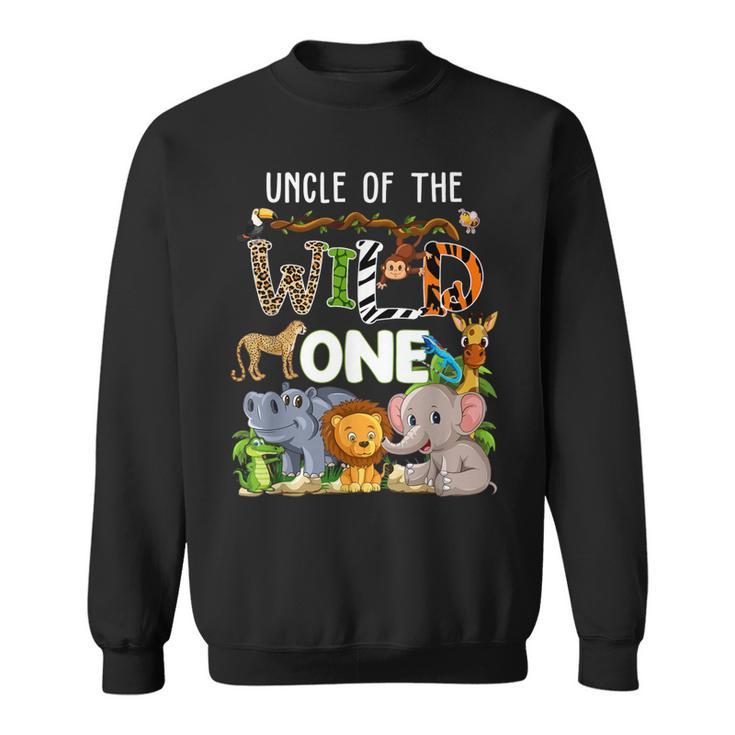 Uncle Of The Wild One Zoo Theme Birthday Safari Jungle  Sweatshirt