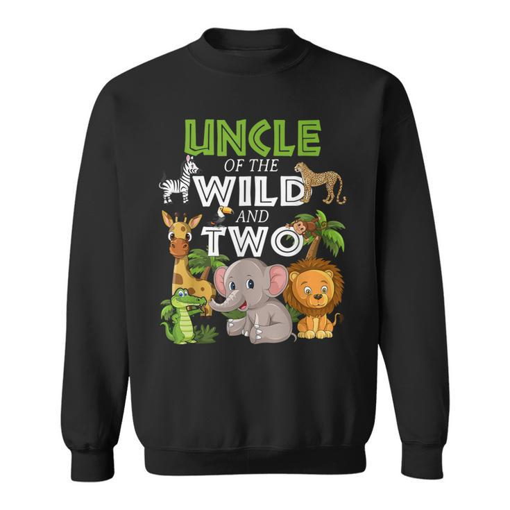 Uncle Of The Wild Two Zoo Birthday Safari Jungle Animal  Sweatshirt
