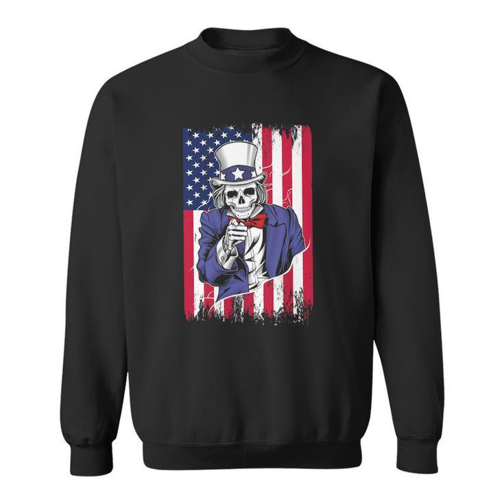 Uncle Sam Skeleton 4Th Of July For Boys And Girls Sweatshirt