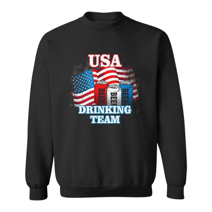 Usa Drinking Team Flag Beer Lovers Sweatshirt
