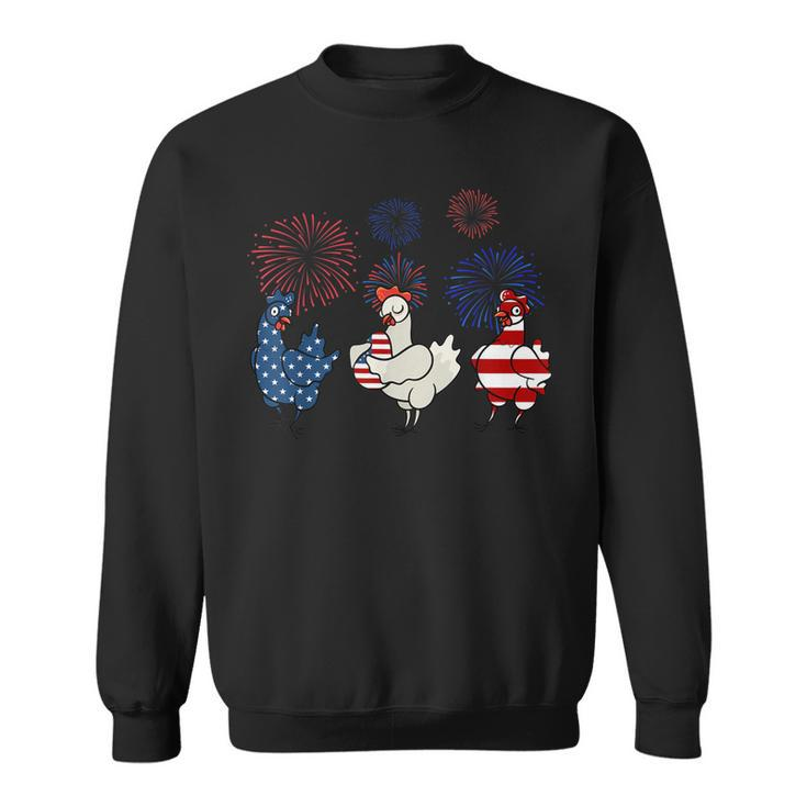 Usa Flag Chicken Fireworks Patriotic 4Th Of July  Sweatshirt