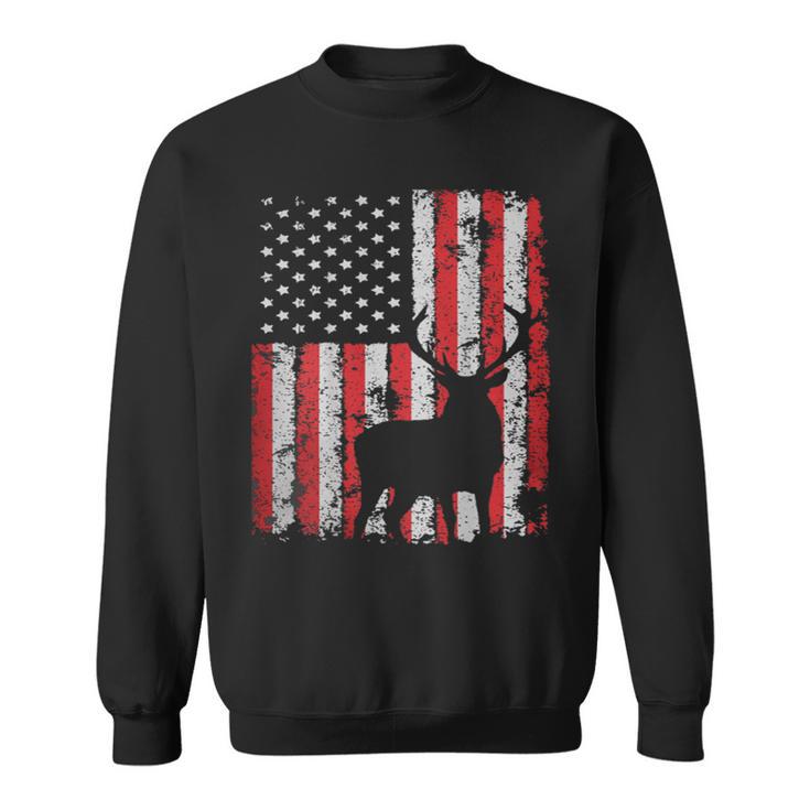 Usa Flag Day Deer Hunting 4Th July Patriotic Gift Sweatshirt