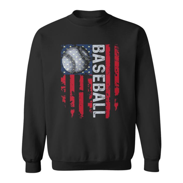 Usa Flag Vintage Baseball Tee Dad Mom Tee Sweatshirt