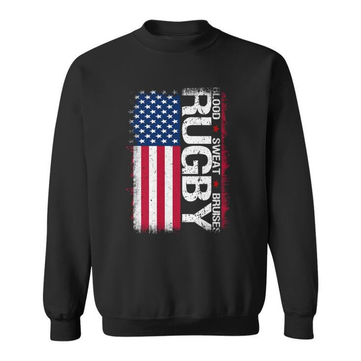 Usa Rugby American Flag Distressed Rugby 4Th Of July Gift Sweatshirt