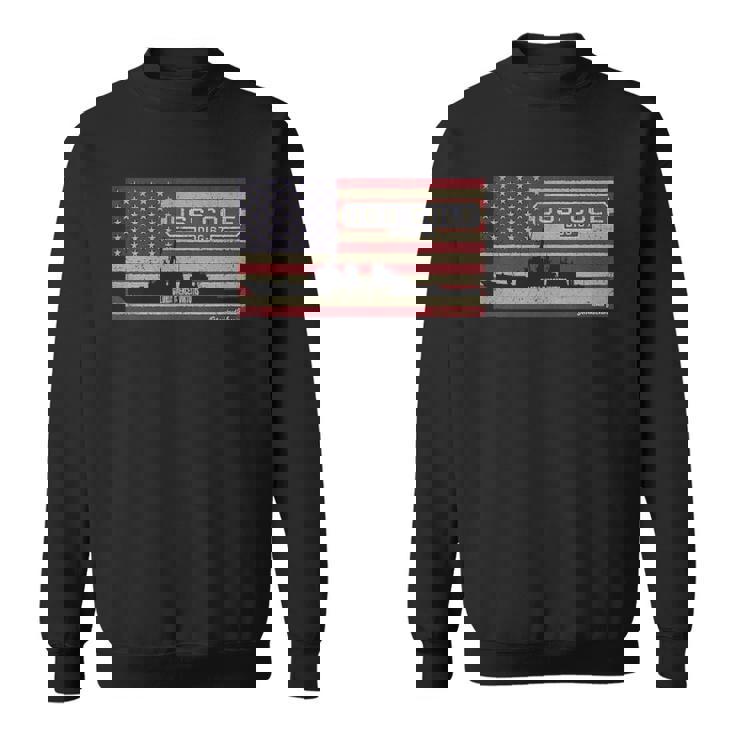 Uss Cole Ddg 67 Destroyer Ship Usa American Flag Sweatshirt