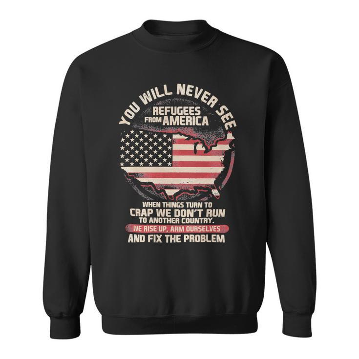 Veteran Veterans Day Patriot Refugees From America Veteran115 Navy Soldier Army Military Sweatshirt