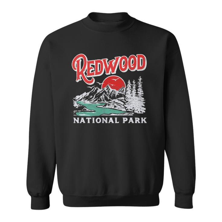 Vintage Redwood National Park Distressed 80S Mountains Sweatshirt