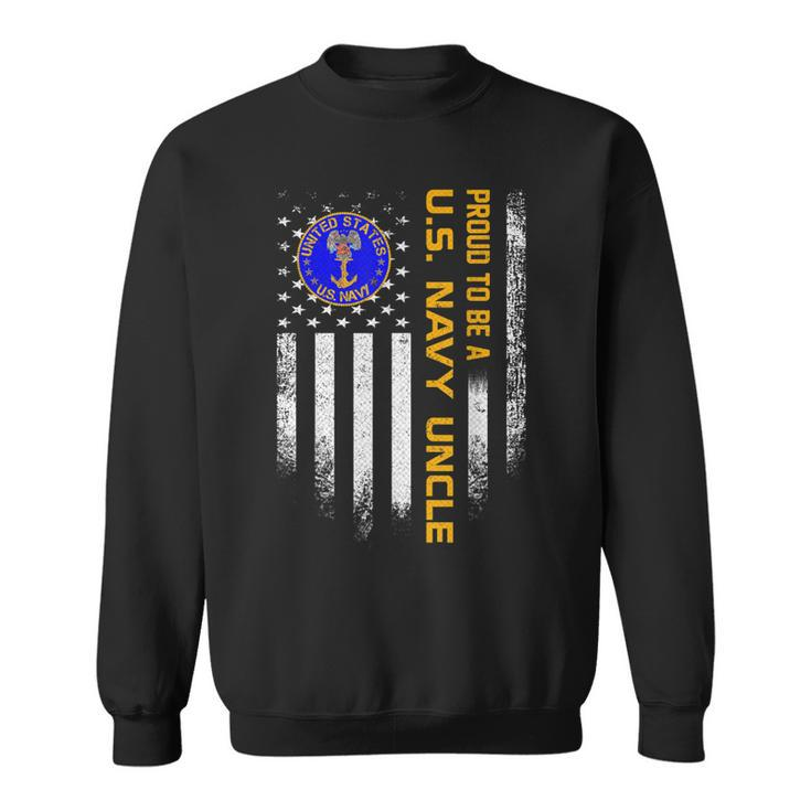 Vintage Usa American Flag Proud To Be Us Navy Uncle Military Sweatshirt