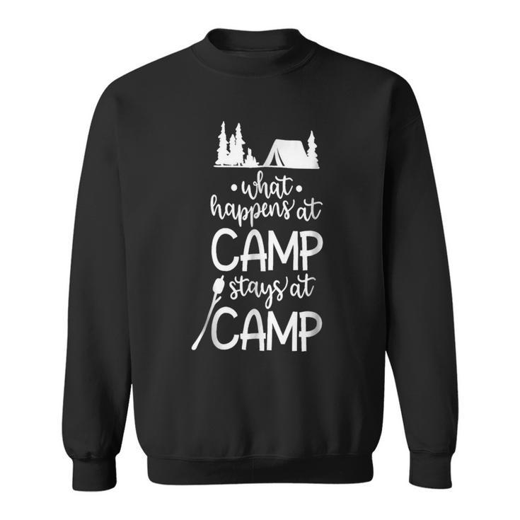 What Happens At Camp Stays At Camp Shirt Kids Camping Girls Sweatshirt