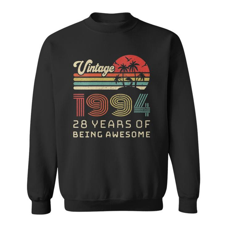 Womens 28 Years Old Birthday Vintage 1994 28Th Birthday Sweatshirt