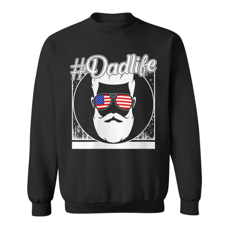 Womens 4Th Of July Dad Life Sunglasses American Father Independence  Sweatshirt