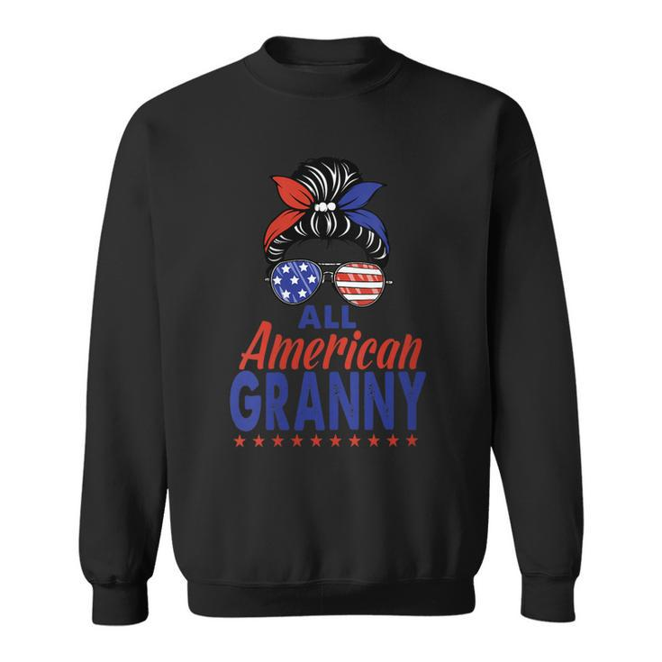 Womens All American Granny Grandma Sunglasses Usa Flag 4Th Of July  Sweatshirt