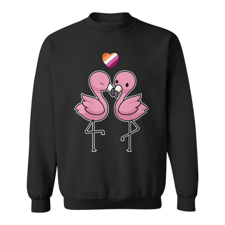 Womens Lesbian Flamingo Lgbt Lesbian Sweatshirt