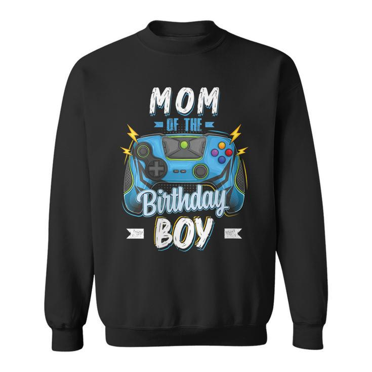 Womens Mom Of The Birthday Boy Matching Family Video Gamer Party  Sweatshirt