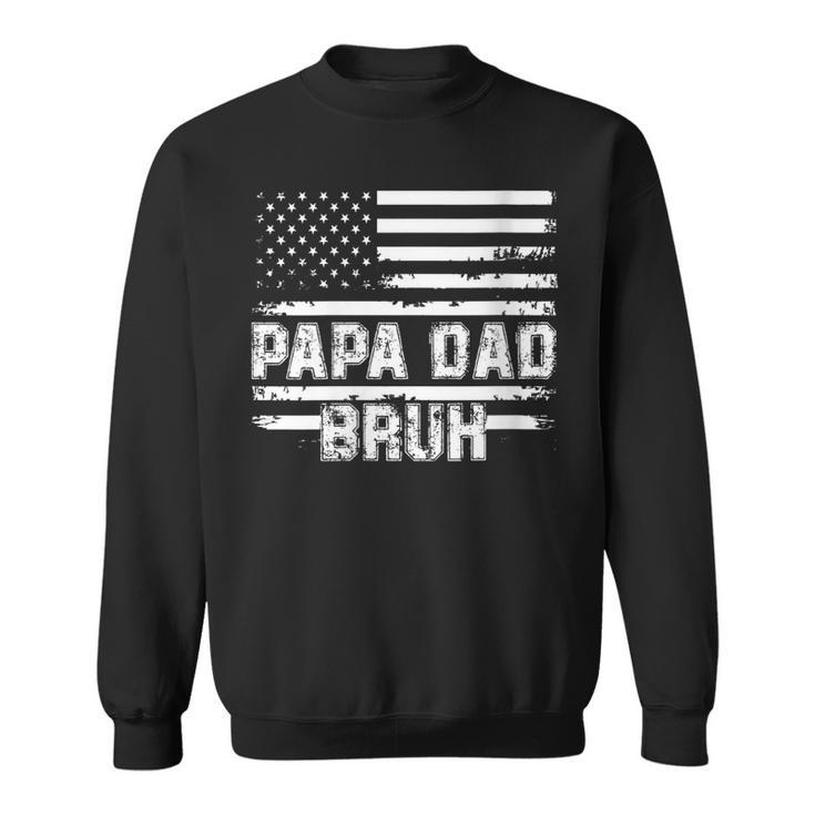 Womens Papa Dad Bruh Fathers Day 4Th Of July Us Flag Vintage 2022 Sweatshirt