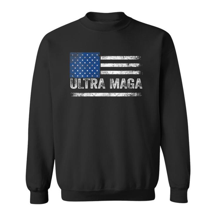 Womens Ultra Maga  Us Flag Top American Ultra Mega  Sweatshirt