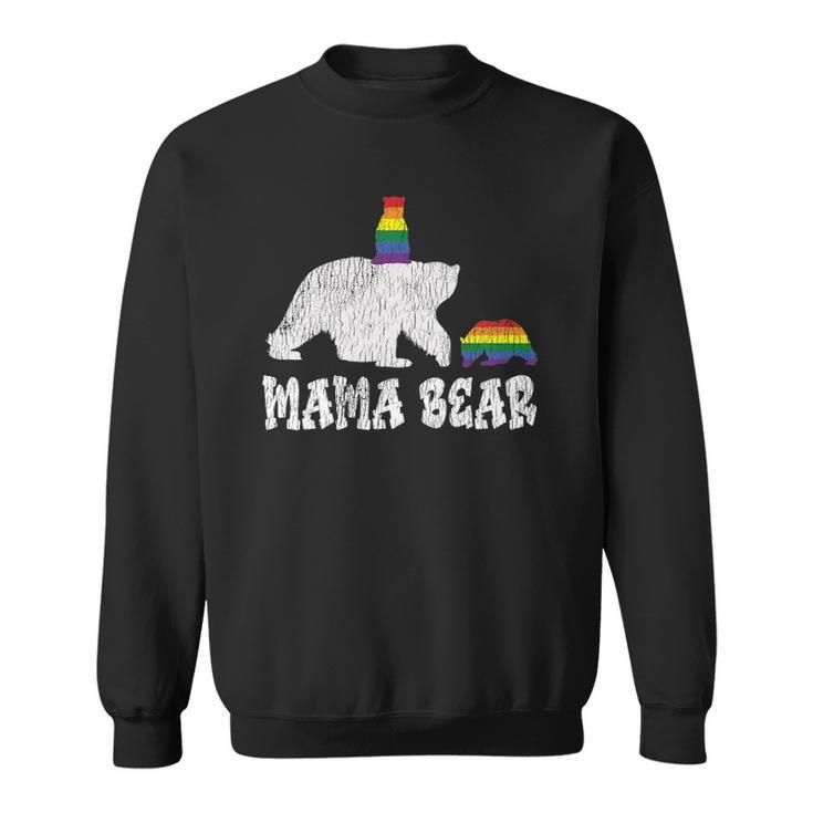 Womens Vintage Mama Bear Pride Mother Teens Mom Lesbian Gay Lgbtq Sweatshirt
