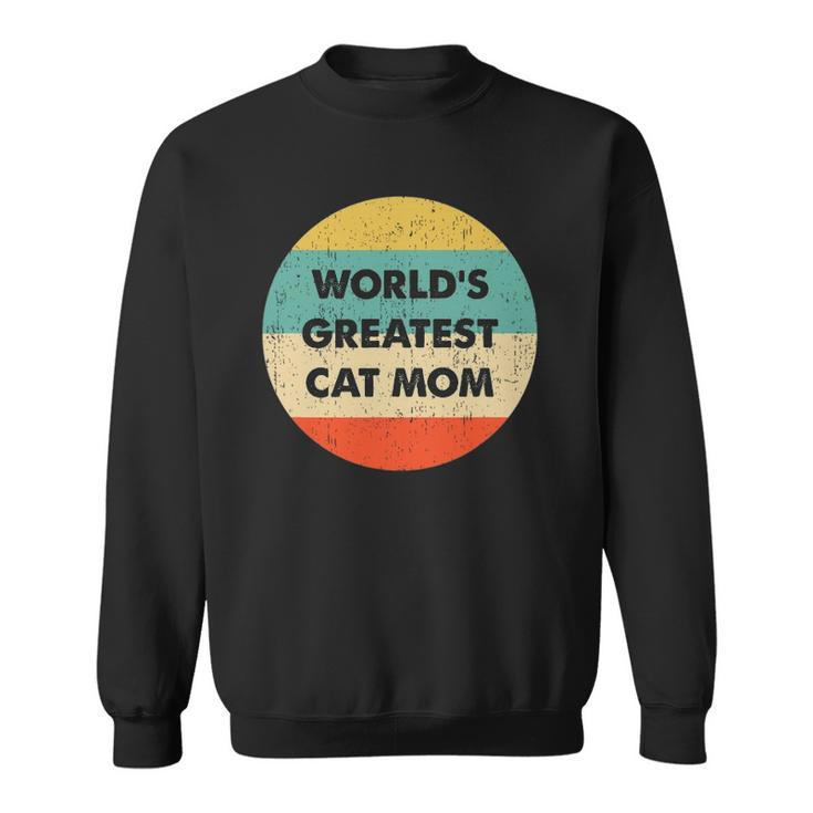 Worlds Greatest Cat Mom Vintage Retro Sweatshirt