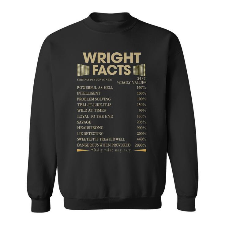 Wright Name Gift   Wright Facts Sweatshirt