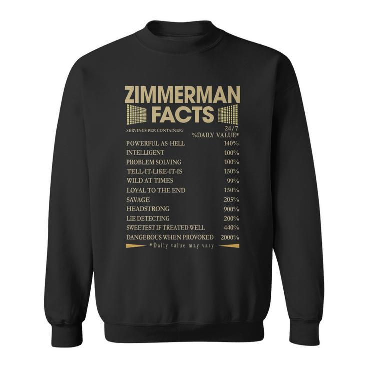 Zimmerman Name Gift   Zimmerman Facts Sweatshirt