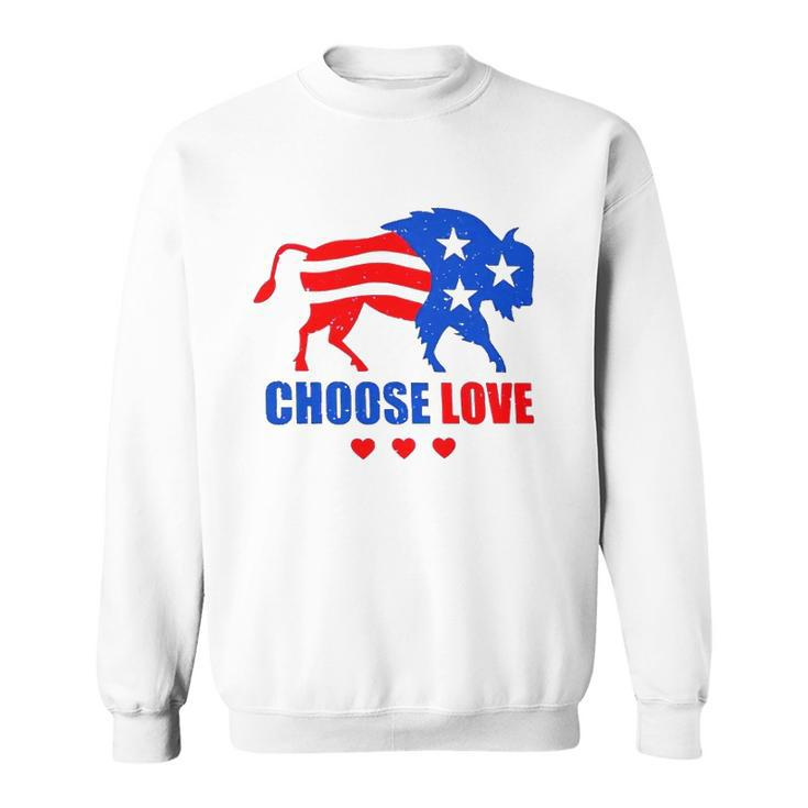2022 Choose Love Buffalo Give Hope And Share Grief Heart Sweatshirt