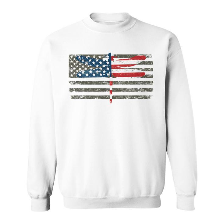 4Th Of July Dragonfly  Patriotic Us American Flag  Sweatshirt