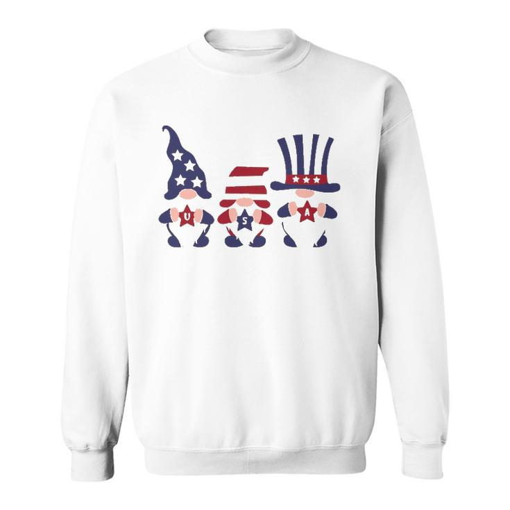 4Th Of July Patriotic Gnomes American Usa Flag Sweatshirt