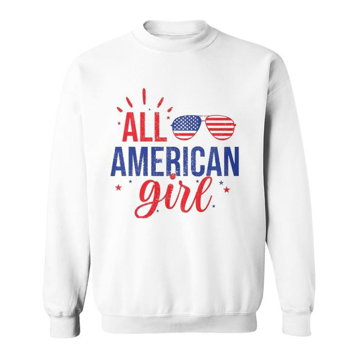 All American Girl 4Th Of July Girls Kids Sunglasses Family Sweatshirt