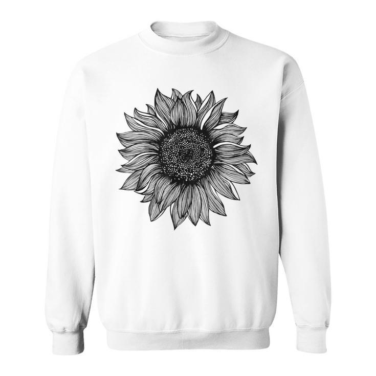 Be Kind Sunflower Minimalistic Flower Plant Artwork Sweatshirt