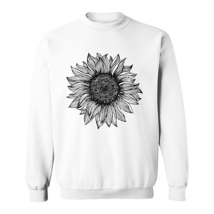 Be Kind Sunflower Minimalistic Flower Plant Artwork Sweatshirt