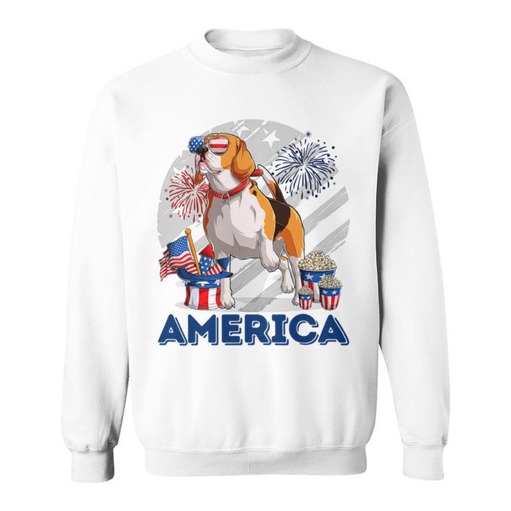 Beagle American Flag Sunglasses 708 Shirt Sweatshirt